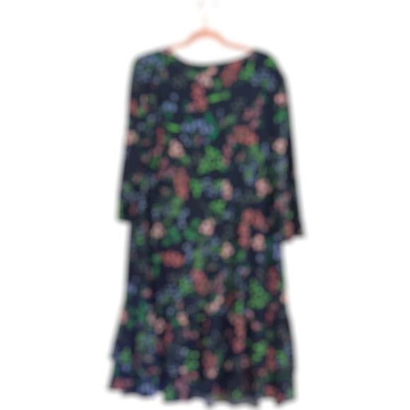 Tommy Hilfiger Women's Black Floral Ruffle-Trim Shift Dress Plus Size 20W - Picture 6 of 7